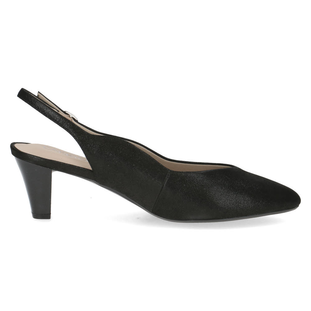 Caprice Damen Sling Pumps Absatzschuhe schwarz metallic