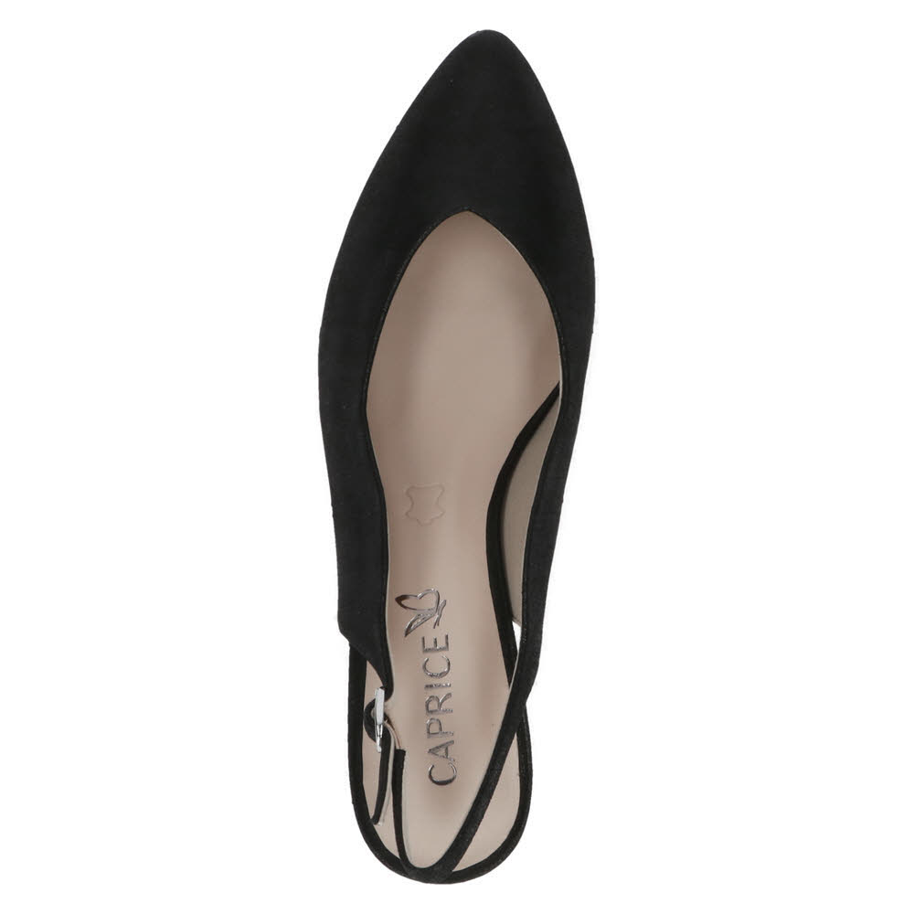 Caprice Damen Sling Pumps Absatzschuhe schwarz metallic